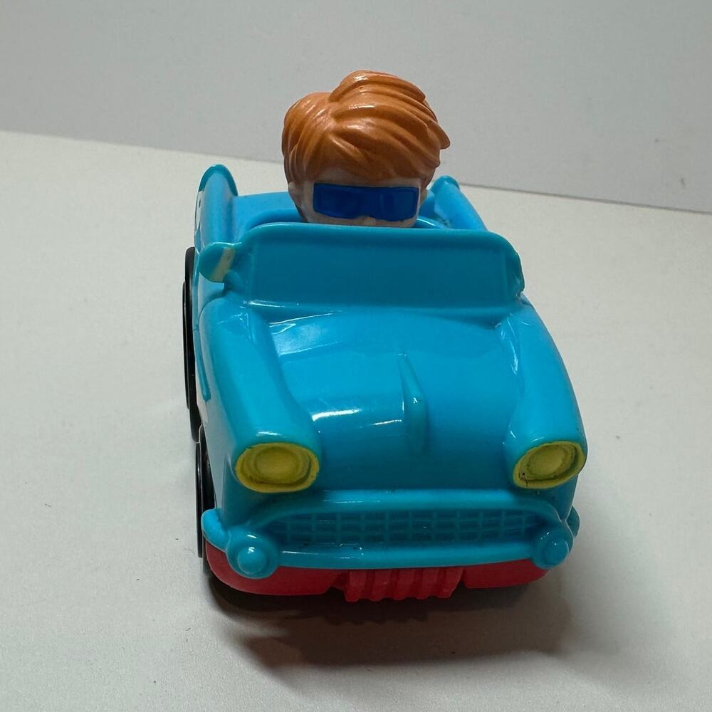 Little People Wheelies Car Retro Convertible GMJ25 Baby Blue Red Mattel 2019 - Picture 3 of 9